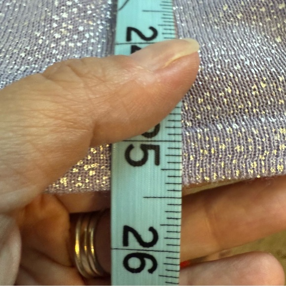 Chicos Foil Drape Alyssa Cardigan Open Front Metallic Purple Lavender Size XL - Picture 10 of 11